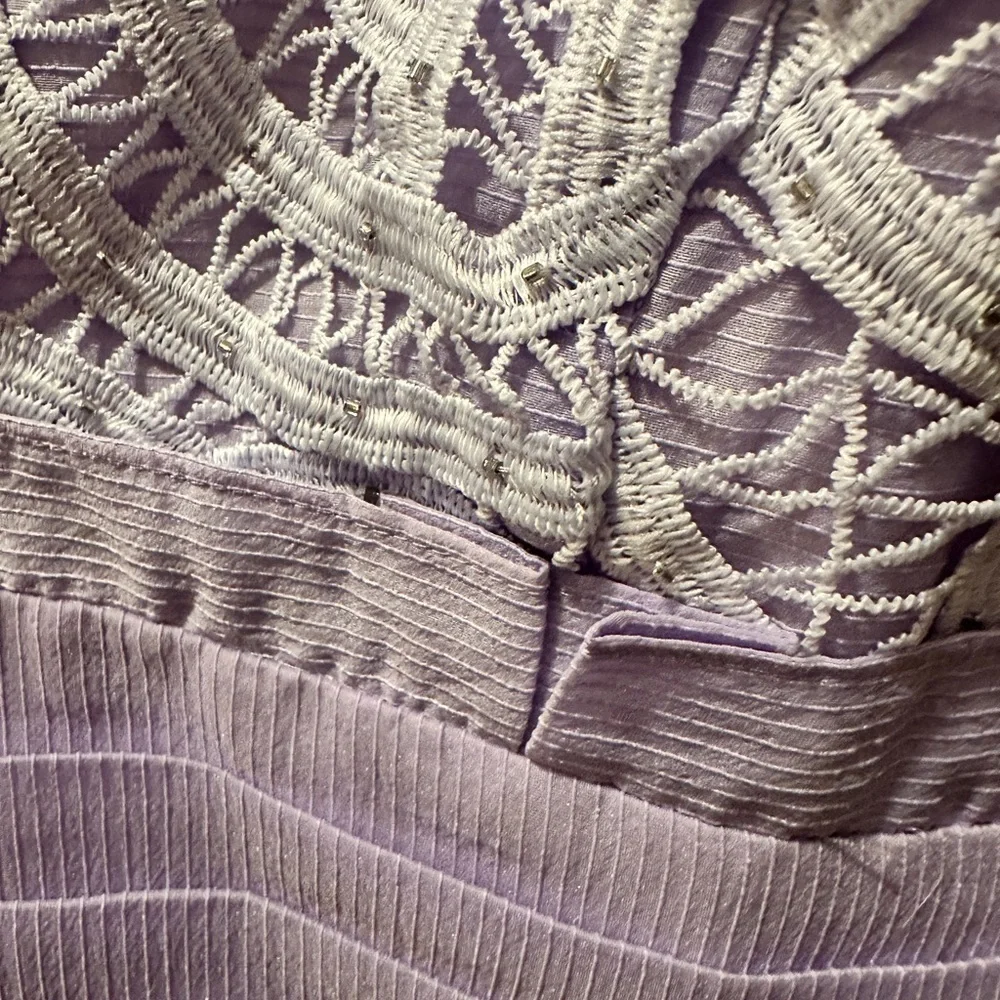 Free People Lilac We Go Together Embellished Sleeveless Mini Dress Size 12 NWT